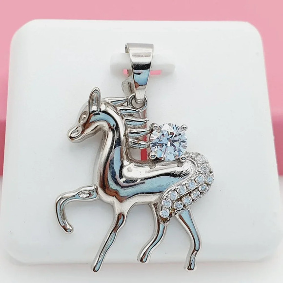 "925 Sterling Silver Cubic Zirconia Pendant, U19254485 - Picture 1 of 11